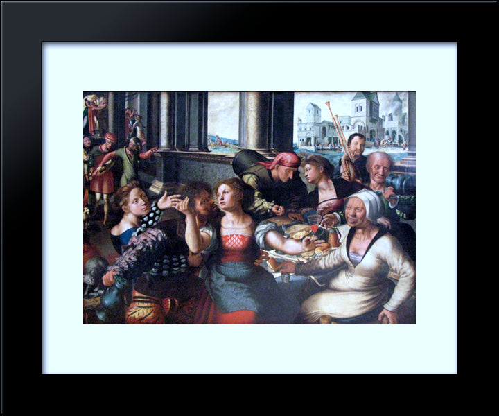 Parable Of The Prodigal Son 20x24 Black Modern Wood Framed Art Print Poster by Hemessen, Jan van