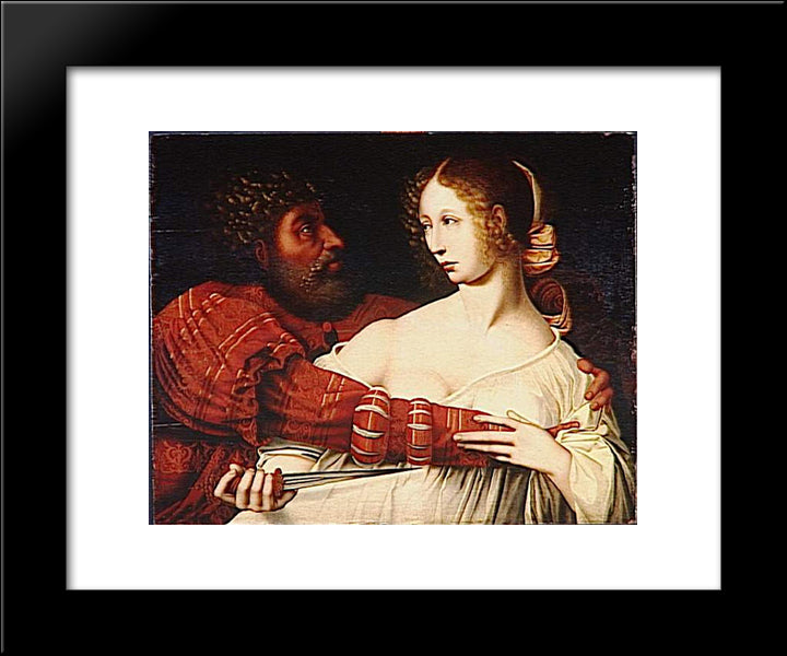 Tarquin And Lucretia 20x24 Black Modern Wood Framed Art Print Poster by Hemessen, Jan van