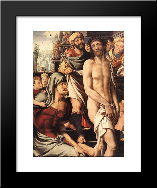 The Mocking Of Christ 20x24 Black Modern Wood Framed Art Print Poster by Hemessen, Jan van