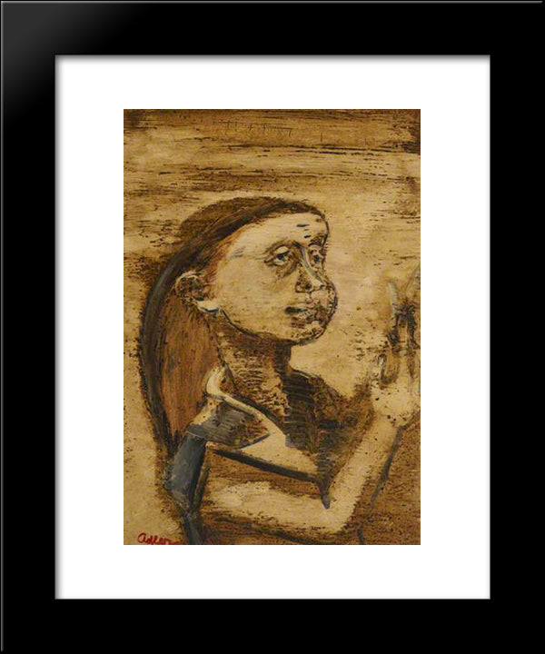 Portrait Of A Woman 20x24 Black Modern Wood Framed Art Print Poster by Adler, Jankel