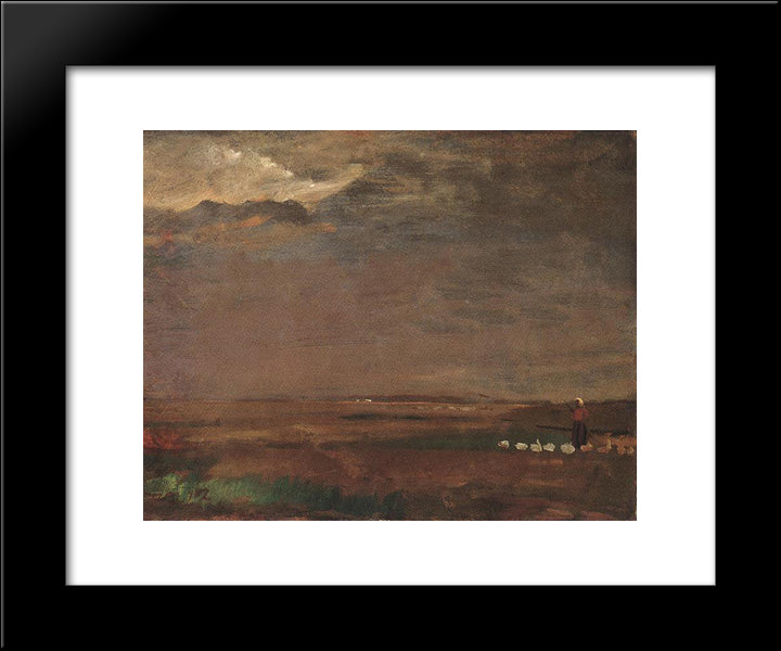 Autumn Morning 20x24 Black Modern Wood Framed Art Print Poster by Tornyai, Janos