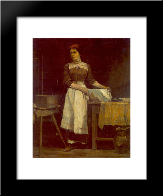 Bolting Girl 20x24 Black Modern Wood Framed Art Print Poster by Tornyai, Janos