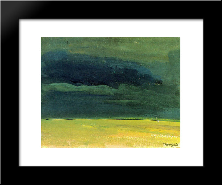 Clouding Over The Great Hungarian Plain 20x24 Black Modern Wood Framed Art Print Poster by Tornyai, Janos