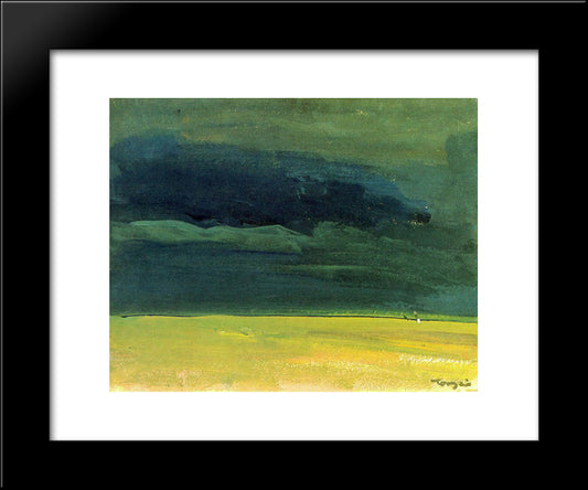Clouding Over The Great Hungarian Plain 20x24 Black Modern Wood Framed Art Print Poster by Tornyai, Janos