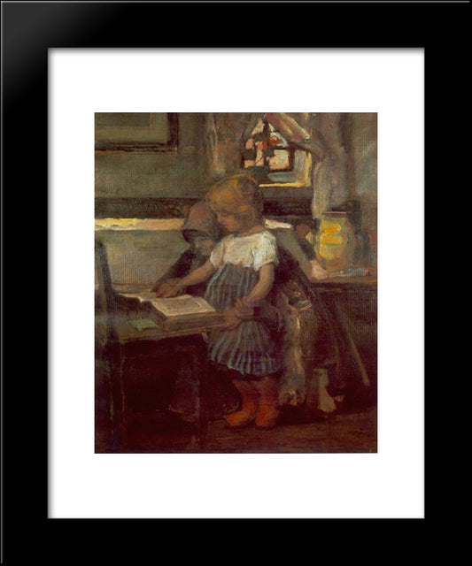 Lesson On The Farm 20x24 Black Modern Wood Framed Art Print Poster by Tornyai, Janos