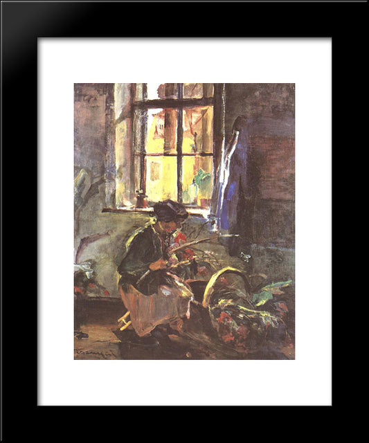 Making A Bunch Of Flowers 20x24 Black Modern Wood Framed Art Print Poster by Tornyai, Janos