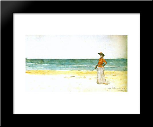 On A Seacoast 20x24 Black Modern Wood Framed Art Print Poster by Tornyai, Janos