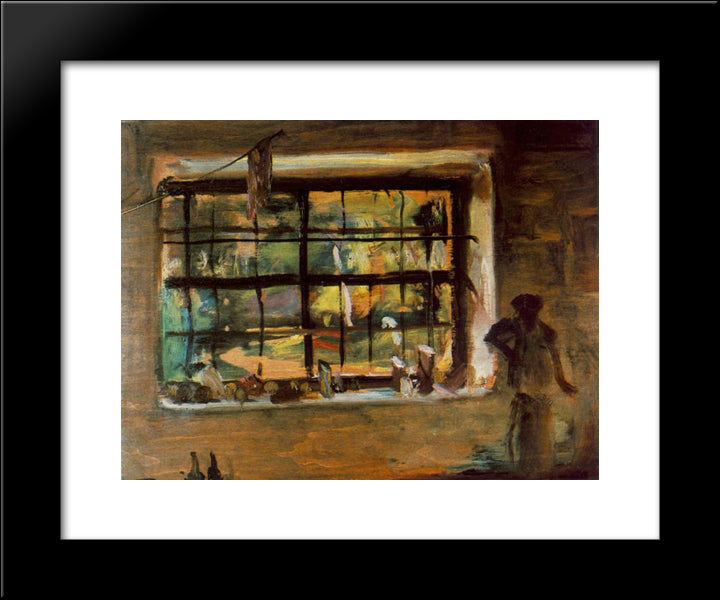 Window Of The Atelier 20x24 Black Modern Wood Framed Art Print Poster by Tornyai, Janos
