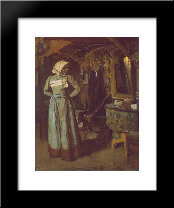 Young Woman In The Atelier 20x24 Black Modern Wood Framed Art Print Poster by Tornyai, Janos
