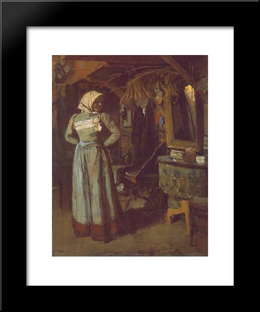 Young Woman In The Atelier 20x24 Black Modern Wood Framed Art Print Poster by Tornyai, Janos