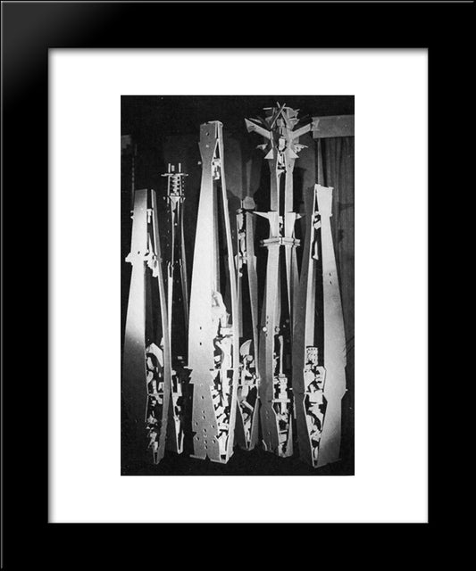 Cluster De Bouteilles 20x24 Black Modern Wood Framed Art Print Poster by Serpan, Jaroslav