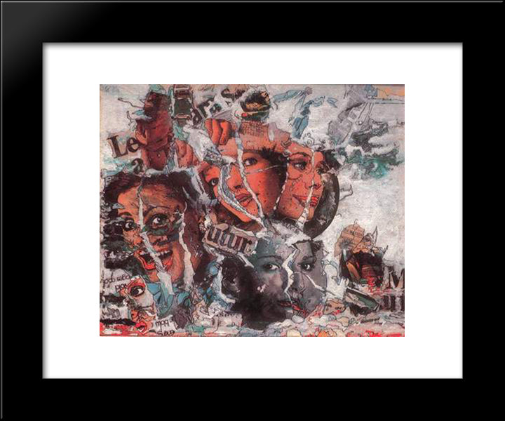 Collage 20x24 Black Modern Wood Framed Art Print Poster by Serpan, Jaroslav