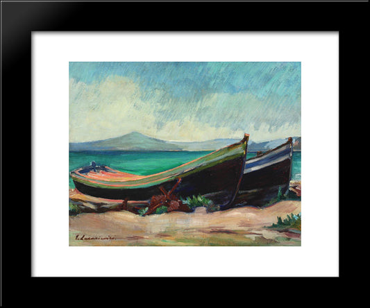 Mahoane La Balcic 20x24 Black Modern Wood Framed Art Print Poster by Steriadi, Jean Alexandru