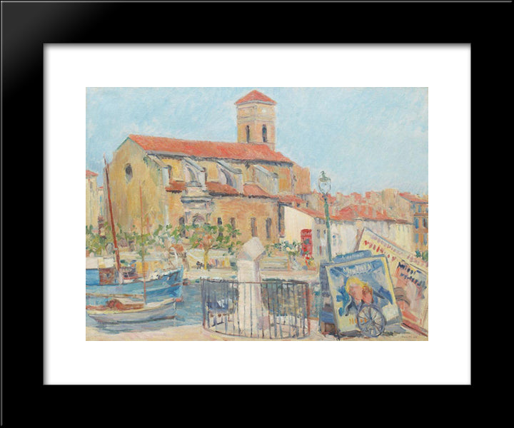 Peisaj Din La Ciotat 20x24 Black Modern Wood Framed Art Print Poster by Steriadi, Jean Alexandru