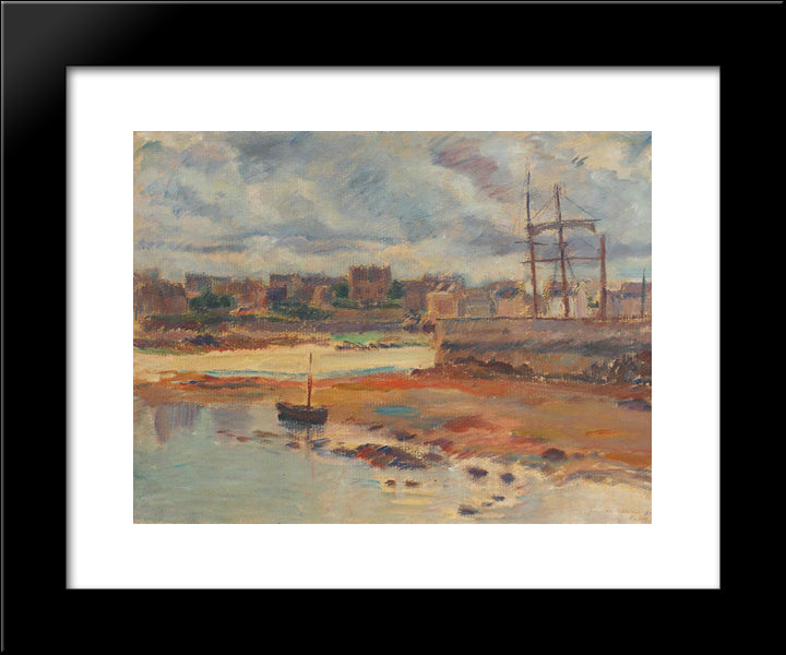Portul Roscoff 20x24 Black Modern Wood Framed Art Print Poster by Steriadi, Jean Alexandru
