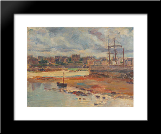 Portul Roscoff 20x24 Black Modern Wood Framed Art Print Poster by Steriadi, Jean Alexandru