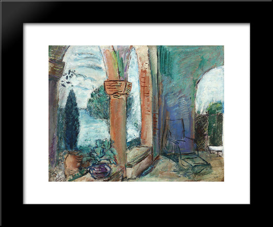 Terasa Palatului Regal Din Balcic 20x24 Black Modern Wood Framed Art Print Poster by Steriadi, Jean Alexandru