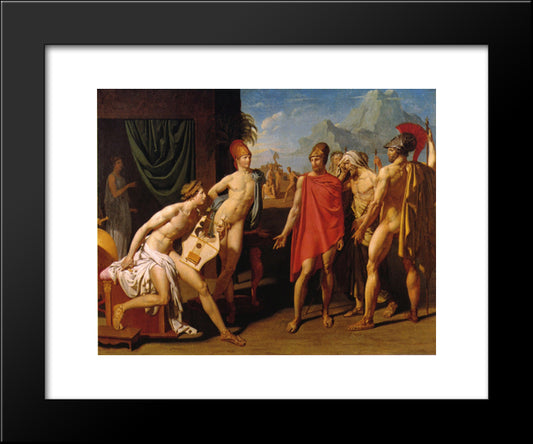 Ambassadors Sent By Agamemnon To Urge Achilles To Fight 20x24 Black Modern Wood Framed Art Print Poster by Ingres, Jean Auguste Dominique