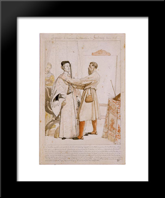 Aretino And Tintoretto 20x24 Black Modern Wood Framed Art Print Poster by Ingres, Jean Auguste Dominique