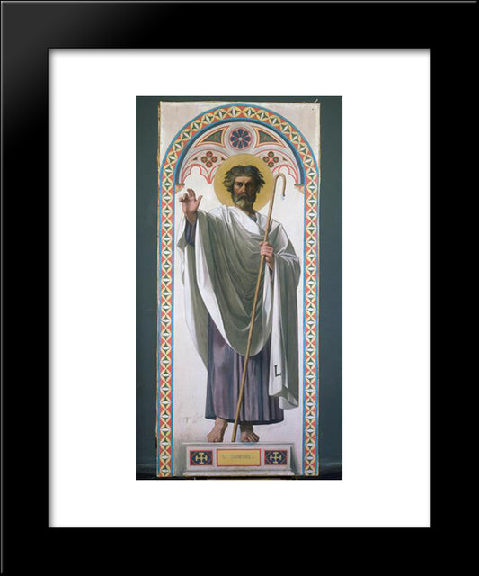 Cardboard For The Windows Of The Chapel At Dreux. St. Louis Saint Denis, First Bishop Of Paris 20x24 Black Modern Wood Framed Art Print Poster by Ingres, Jean Auguste Dominique