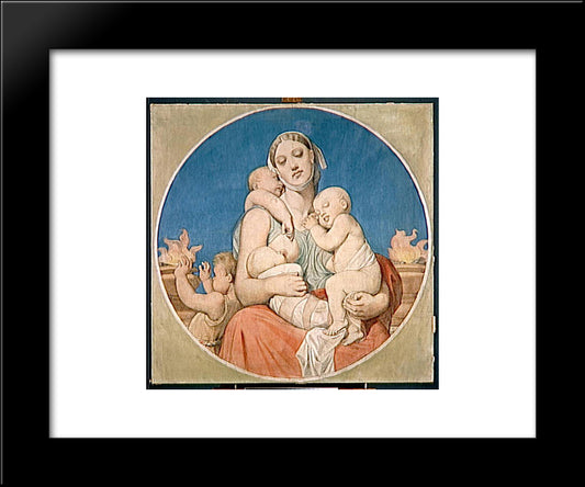 Cardboard For The Windows Of The Chapel Of St. Ferdinand Charity 20x24 Black Modern Wood Framed Art Print Poster by Ingres, Jean Auguste Dominique