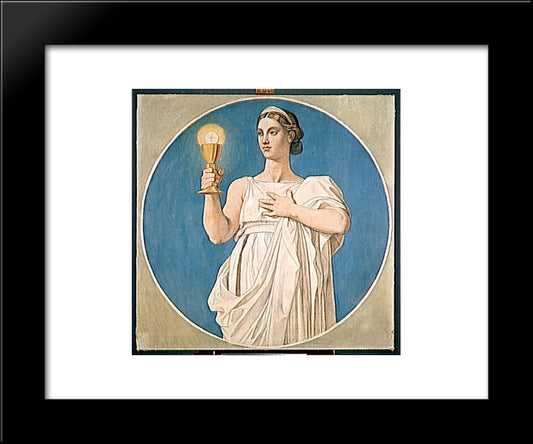 Cardboard For The Windows Of The Chapel Of St. Ferdinand Faith 20x24 Black Modern Wood Framed Art Print Poster by Ingres, Jean Auguste Dominique