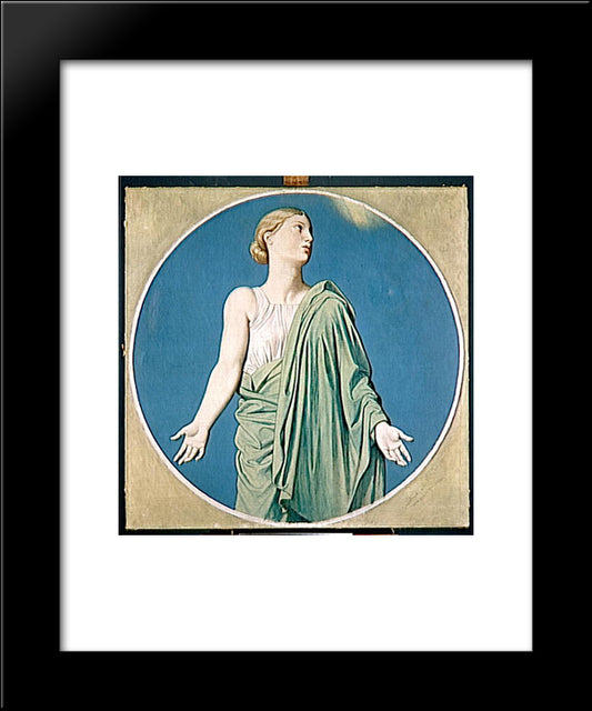 Cardboard For The Windows Of The Chapel Of St. Ferdinand Hope 20x24 Black Modern Wood Framed Art Print Poster by Ingres, Jean Auguste Dominique