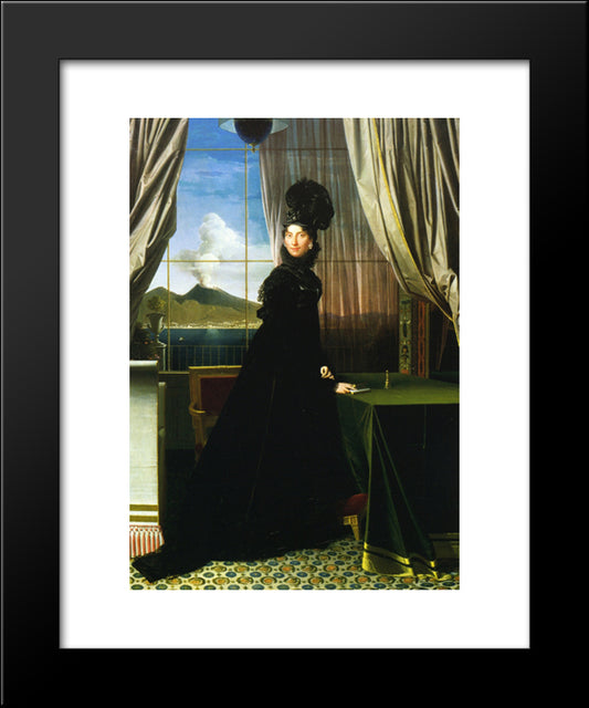 Caroline Murat, Queen Of Naples 20x24 Black Modern Wood Framed Art Print Poster by Ingres, Jean Auguste Dominique