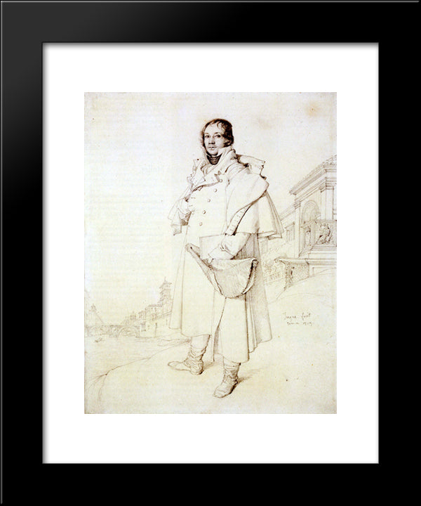 Charles Francois Mallet 20x24 Black Modern Wood Framed Art Print Poster by Ingres, Jean Auguste Dominique