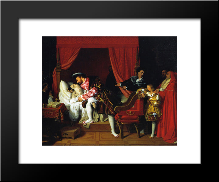 Death Of Leonardo Da Vinci 20x24 Black Modern Wood Framed Art Print Poster by Ingres, Jean Auguste Dominique