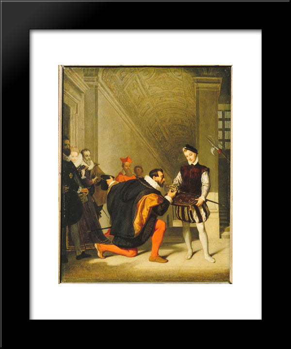 Don Pedro Of Toledo Kissing The Sword Of Henri Iv 20x24 Black Modern Wood Framed Art Print Poster by Ingres, Jean Auguste Dominique