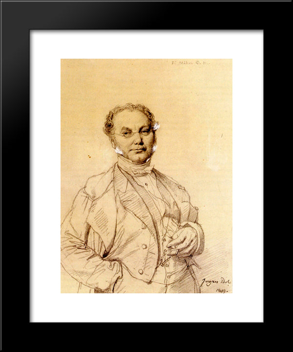 Dr. Francois Melier 20x24 Black Modern Wood Framed Art Print Poster by Ingres, Jean Auguste Dominique