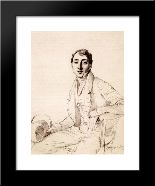 Dr. Louis Martinet 20x24 Black Modern Wood Framed Art Print Poster by Ingres, Jean Auguste Dominique