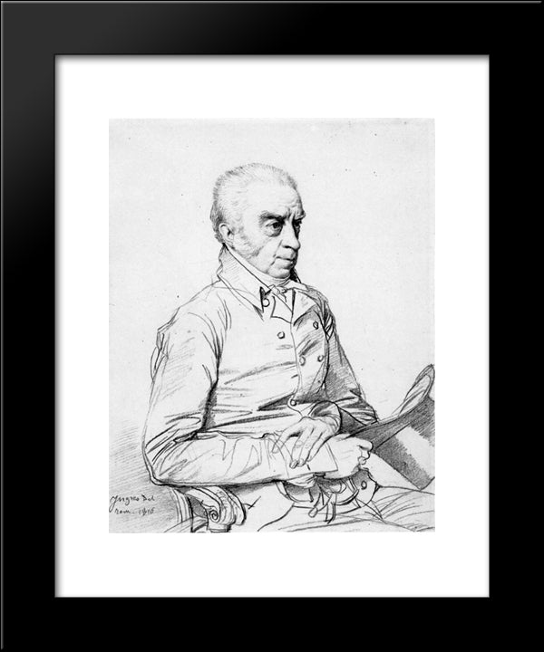 Dr. Thomas Church 20x24 Black Modern Wood Framed Art Print Poster by Ingres, Jean Auguste Dominique