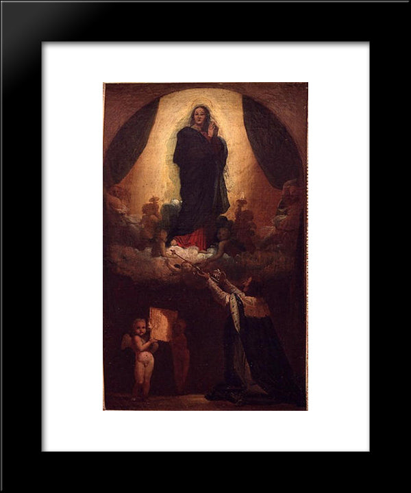 First Thought Of The Vow Of Louis Xiii 20x24 Black Modern Wood Framed Art Print Poster by Ingres, Jean Auguste Dominique