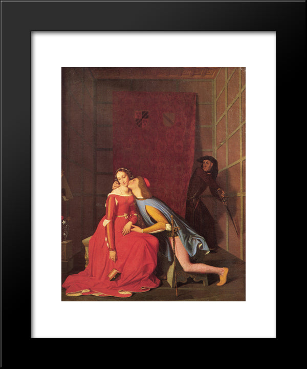 Francesca Da Rimini And Paolo Malatesta 20x24 Black Modern Wood Framed Art Print Poster by Ingres, Jean Auguste Dominique