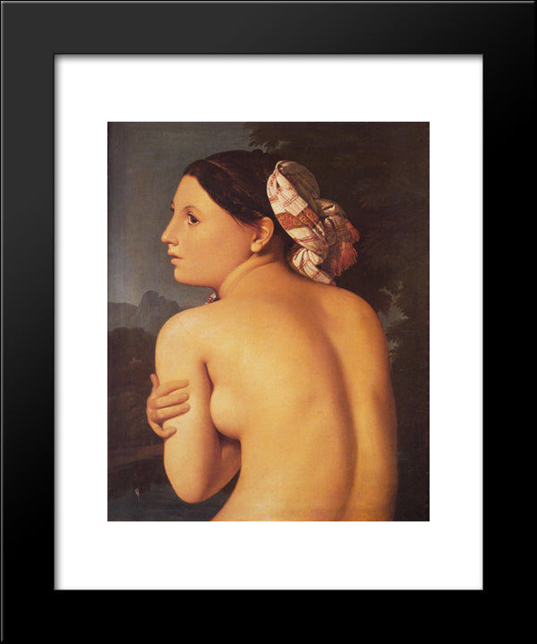 Half-Figure Of A Bather 20x24 Black Modern Wood Framed Art Print Poster by Ingres, Jean Auguste Dominique
