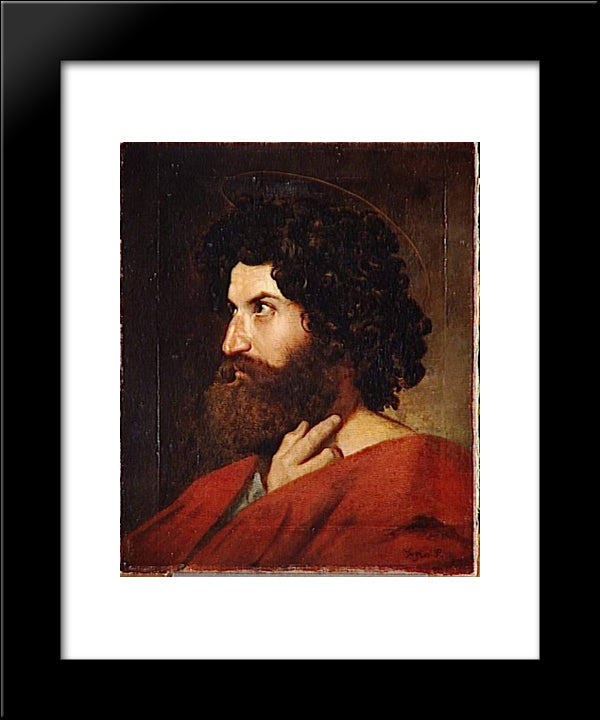 Head Of St. Matthew 20x24 Black Modern Wood Framed Art Print Poster by Ingres, Jean Auguste Dominique