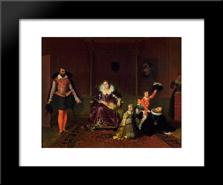 Henry Iv Recieving The Ambassador Of Spain 20x24 Black Modern Wood Framed Art Print Poster by Ingres, Jean Auguste Dominique