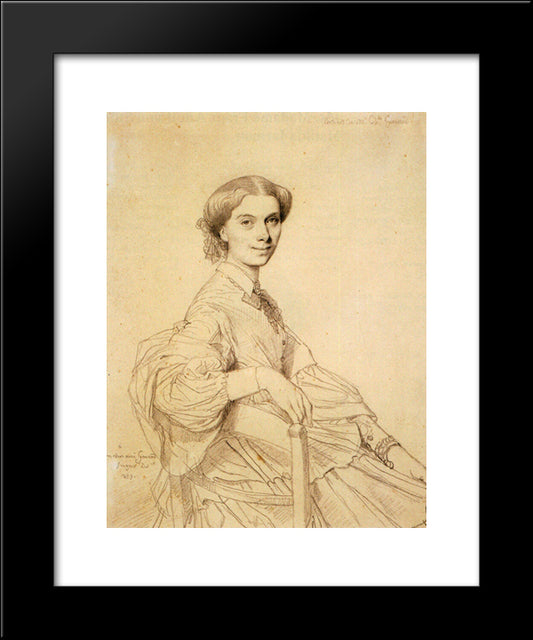 Madame Charles Gounod, Born Anna Zimmermann 20x24 Black Modern Wood Framed Art Print Poster by Ingres, Jean Auguste Dominique