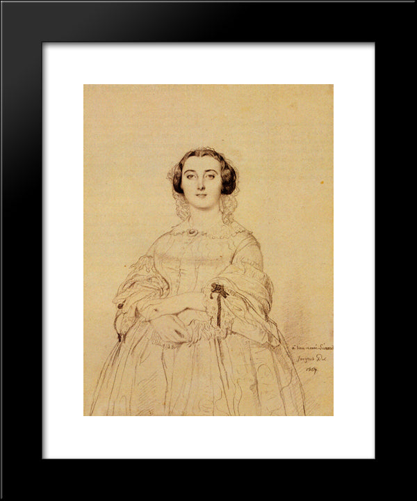 Madame Charles Simart, Born Amelie Baltard 20x24 Black Modern Wood Framed Art Print Poster by Ingres, Jean Auguste Dominique