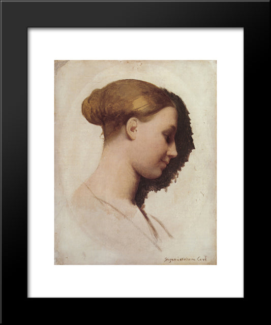 Madame Clement Boulanger, Nee Marie-Elizabeth Blavot, Later Madame Edmond Cave 20x24 Black Modern Wood Framed Art Print Poster by Ingres, Jean Auguste Dominique