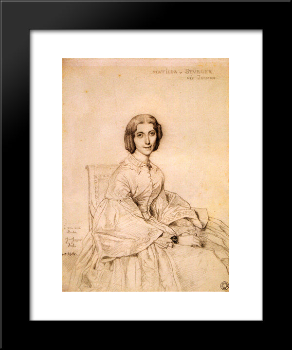 Madame Franz Adolf Von Stuerler, Born Matilda Jarman 20x24 Black Modern Wood Framed Art Print Poster by Ingres, Jean Auguste Dominique