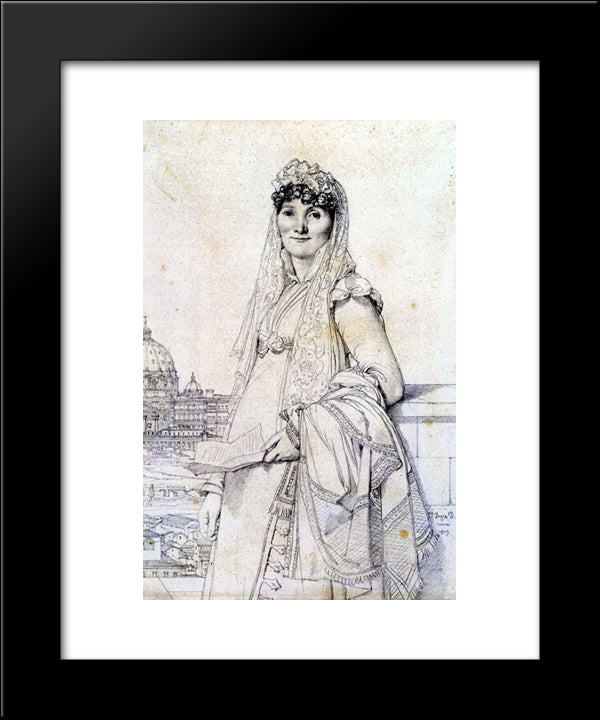 Madame Guillaume Mallet, Born Anne Julie Houel 20x24 Black Modern Wood Framed Art Print Poster by Ingres, Jean Auguste Dominique