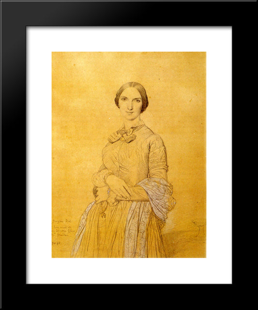 Madame Hippolyte Flandrin, Born Aimee Caroline Ancelot 20x24 Black Modern Wood Framed Art Print Poster by Ingres, Jean Auguste Dominique