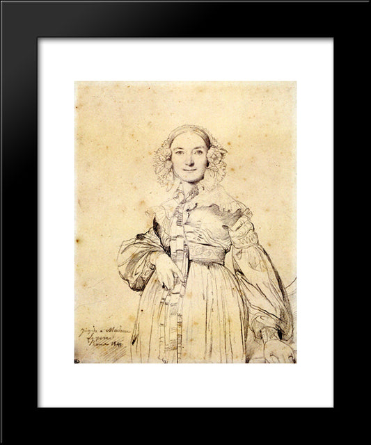 Madame Jean Auguste Dominique Ingres, Born Madeleine Chapelle 20x24 Black Modern Wood Framed Art Print Poster by Ingres, Jean Auguste Dominique