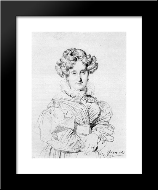 Madame Louis Francois Godinot, Born Victoire Pauline Thiolliere De L'Isle 20x24 Black Modern Wood Framed Art Print Poster by Ingres, Jean Auguste Dominique