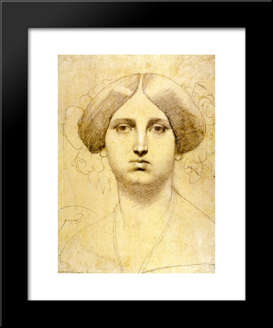 Madame Moitessier (Study) 20x24 Black Modern Wood Framed Art Print Poster by Ingres, Jean Auguste Dominique