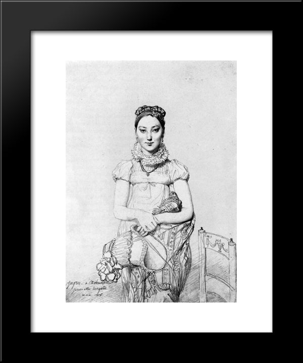 Mademoiselle Jeanne Hayard 20x24 Black Modern Wood Framed Art Print Poster by Ingres, Jean Auguste Dominique