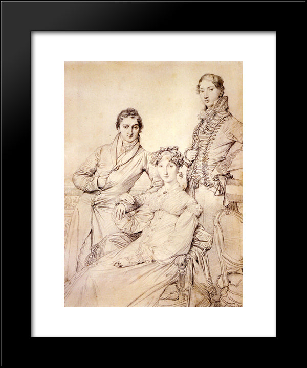 Mr. And Mrs. Woodhead With Rev. Henry Comber As A Youth 20x24 Black Modern Wood Framed Art Print Poster by Ingres, Jean Auguste Dominique